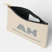 Minimalist Sand-Beige-Monogramm Zubehörtasche (Offen)