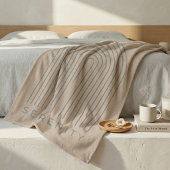 Minimalist Sand Beige Throw Blanket - 'SERENITY'  Fleecedecke