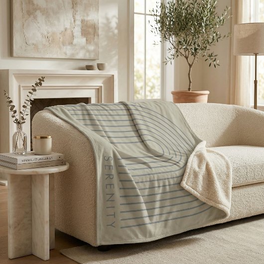 Minimalist Sand Grey Arch Line Art Quiet Luxury  Fleecedecke