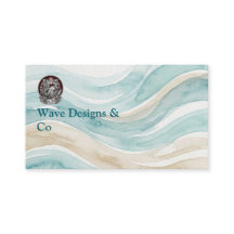 Minimalist Sand & Wave Business Card Design