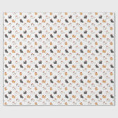 Minimalist Santa Hat Cats Christmas Red & White Geschenkpapier (Flach)