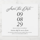 Minimalist Save the Date Bierflaschenetikett (Einzelnes Label)