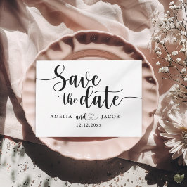Minimalist Save the Date Black & White Postcard Postkarte