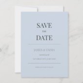 Minimalist Save the Date Card | Dusky Blue (Vorderseite)