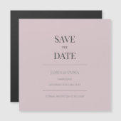 Minimalist Save the Date Card Dusky Rose Magnetkarte (Vorne/Hinten)