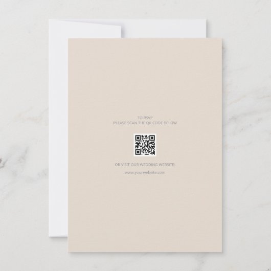 Minimalist Save the Date Card Soft Latte (Rückseite)