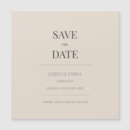 Minimalist Save the Date Card Soft Latte Magnetkarte