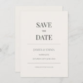 Minimalist Save the Date Card | Warm Ivory (Vorne/Hinten)