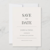 Minimalist Save the Date Card | Warm Ivory (Vorderseite)