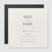Minimalist Save the Date Card | Warm Ivory Magnetkarte (Vorne/Hinten)