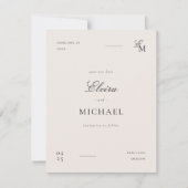 Minimalist Save The Date Ivory Editorial Wedding (Vorderseite)