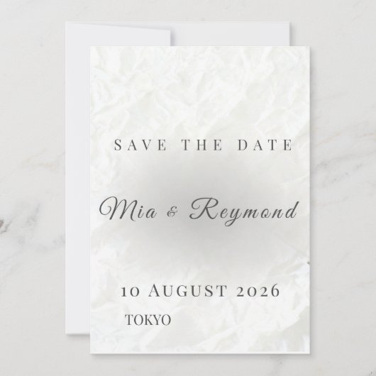 Minimalist Save the Date Wedding Card (Vorderseite)