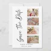 Minimalist Save The Date Wedding Card With photos Einladung (Vorderseite)