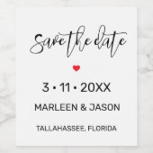 Minimalist Save the date Wine Label Weinetikett (Einzelnes Label)