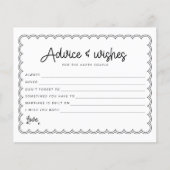 Minimalist scalloped border bride and groom advice flyer (Vorne)