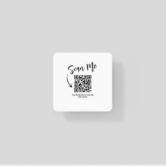 Minimalist Scan Me QR Code Restaurant Design Rechteckiger Pappuntersetzer