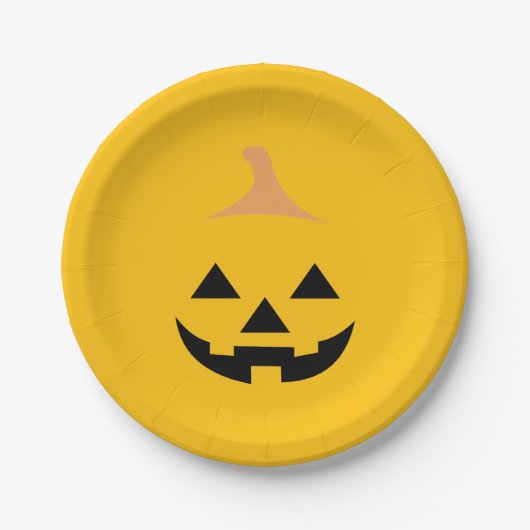 Minimalist Scary Pumpkin Pappteller (Vorderseite)