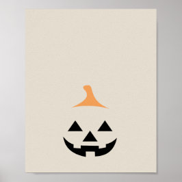 Minimalist Scary Pumpkin Poster