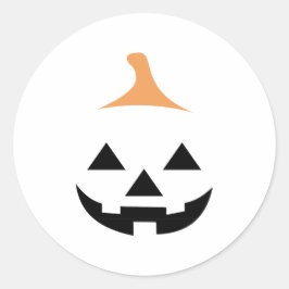 Minimalist Scary Pumpkin Runder Aufkleber