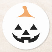 Minimalist Scary Pumpkin Runder Pappuntersetzer (Vorderseite)