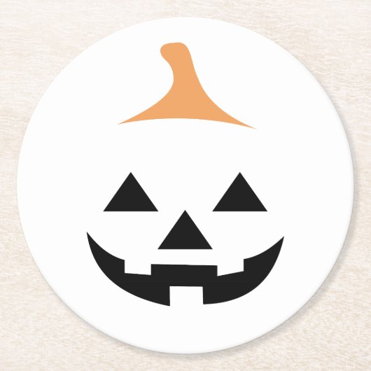 Minimalist Scary Pumpkin Runder Pappuntersetzer (Vorderseite)