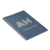 Minimalist Schieferblau und Sand-Beige-Monogramm Notizblock (Rechte Seite)
