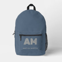 Minimalist Schieferblaues Monogramm 