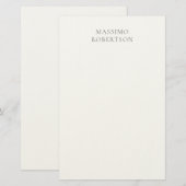 Minimalist Schlicht Modern Briefpapier (Vorne/Hinten)
