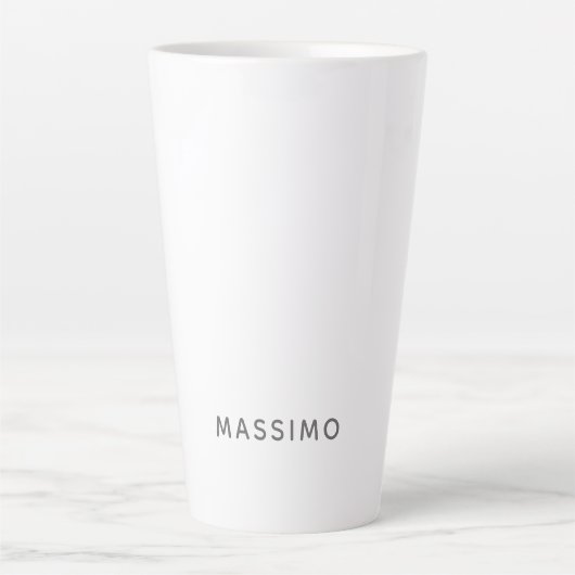 Minimalist Schlicht Modern Eigener Name Milchtasse (Vorderseite)