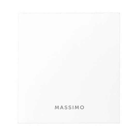 Minimalist Schlicht Modern Eigener Name Notizblock (Vorderseite)