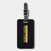 Minimalist Schwarz & Gold Farbton Professionell Mo Gepäckanhänger (Vorderseite vertikal)