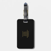Minimalist Schwarz & Gold Farbton Professionell Mo Gepäckanhänger (Rückseite vertikal)
