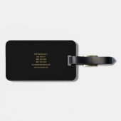 Minimalist Schwarz & Gold Farbton Professionell Mo Gepäckanhänger (Rückseite horizontal)