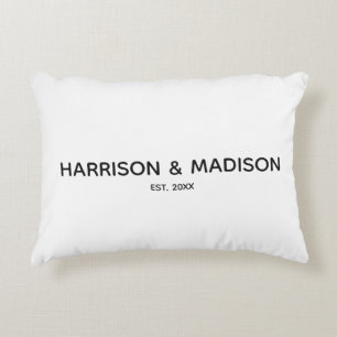 Minimalist Schwarz Weiß benutzerdefiniert Paar Nam Dekokissen