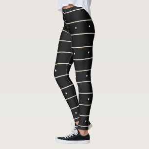 Minimalist Schwarz-Weiß Horizontal Gestreift Mit Leggings