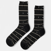 Minimalist Schwarz-Weiß Horizontal Gestreift Mit Socken (Linkes Detail)