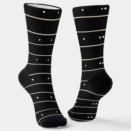 Minimalist Schwarz-Weiß Horizontal Gestreift Mit Socken (Gewinkelt)