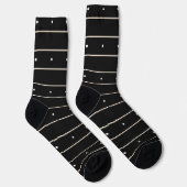 Minimalist Schwarz-Weiß Horizontal Gestreift Mit Socken (Rechts)