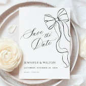 Minimalist Schwarze Schleife Save The Date Einladung