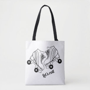 Minimalist schwarze weiße Rollschuh Skate Tasche
