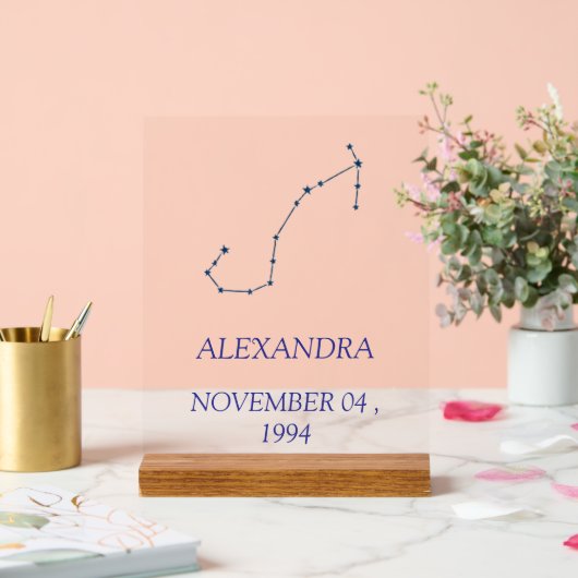 Minimalist Scorpio Constellation Acrylic Sign - Pe Acrylschild (Hochzeit)