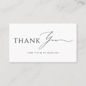 Minimalist Script Branded Modern Thank You Visitenkarte (Vorderseite)