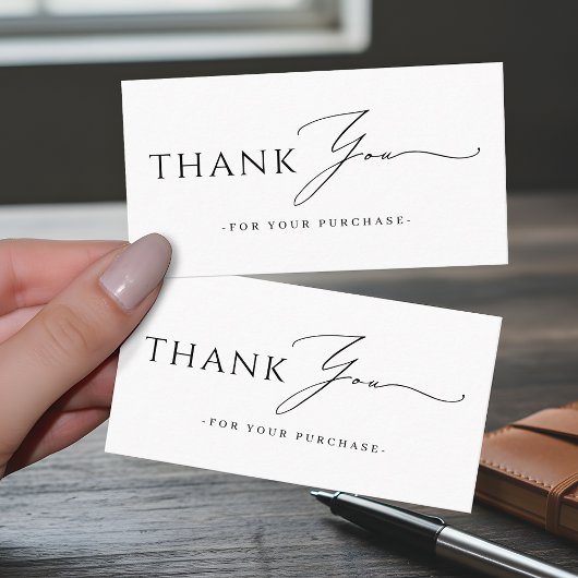 Minimalist Script Branded Modern Thank You Visitenkarte
