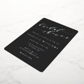Minimalist Script Bridal Shower Black Silver Folieneinladung (Gedreht)