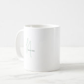 Minimalist Script | Custom Monogram and Name Kaffeetasse (Vorderseite Links)