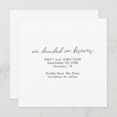 Minimalist Script Decided on Forever Square Save The Date (Vorne/Hinten)