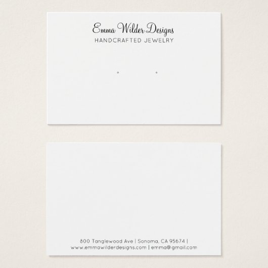 Minimalist Script Earring Display Card (Vorne & Hinten)