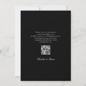 Minimalist Script Font Monogram QR Code Wedding Einladung (Rückseite)