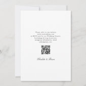 Minimalist Script Font Monogram QR Code Wedding Einladung (Rückseite)
