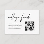 Minimalist Script Graduation College Fund QR Code Begleitkarte (Vorderseite)